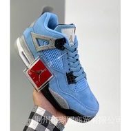 Jordan 4 AJ4 basketball shoes men light sports North Carolina blue 36-47&&**
