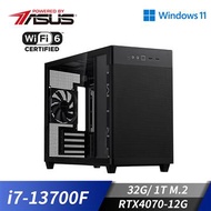 華碩平台[烈火炙熱]i7十六核Win11獨顯電腦 i7-13700F/32G/RTX 4070/1TB_M2 烈火炙熱