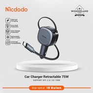 Mcdodo Car Charger 75W FreeGo Retractable Cable USB-C Fast Charging 75W SFC