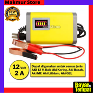 Makmur Cas Aki Basah Kering 12V 2A Ukuran 12 X 8 X 4 cm Charger Aki Motor Mobil Portable Otomatis Auto On Off  Charger Aki Motor Kering Dan Basah 12V / 20 A  Cas Aki Motor Mobil Murah Casan Aki Kering Kecil Portable