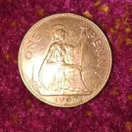 Duit Syiling 1 Sen One Penny Tahun 1967