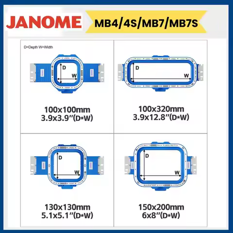 Janome MB4, MB7, Elna 940, 970 Embroidery Machines Magnetic Embroidery Hoop