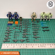 Used Articulated 2" Micro Action Figures Set (D) Desert, SWAT and HALO Spartans (Glow in the dark ar
