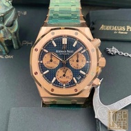 Aibi Royal Oak Series 18k Rose Gold Blue Disc 26239OR Sports Casual Men's Watch Audemars Piguet