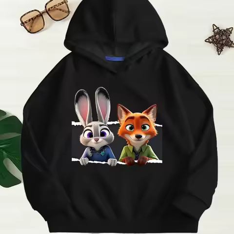 Disney's "Zootopia" - cute cartoon designs of rabbits and foxes for children, comfortable baby hoode
