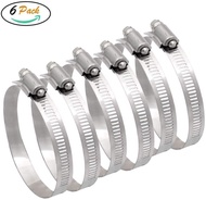 【Litgrow】 6 Pcs 4 inch Metal Hose Clip Diameter Adjustable Stainless Steel Ducting Clamps