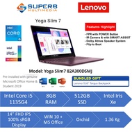 Lenovo Yoga Slim7 82A300DTMJ Grey or 82A300DSMJ Orchid or 82A300DRMJ Moss Laptop (Intel Core i5 1135