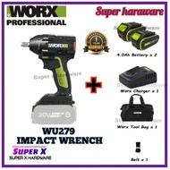 WORX WU279 1/2" 20V 320N.m Battery Brushless Motor Impact Wrench/Cordless Impact Drill/Cordless Batt