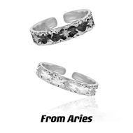 Black White Ring Female Niche Design Simple Couple Ring Cool Style Open Adjustable Index Finger Ring