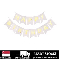 [SG SELLER] Happy Birthday Banner | White Themed Birthday Banner | Birthday Banner | Party Banner | 