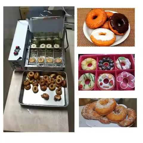 Four Rows of mini doughnut machine with four-row fryer automatic mini donut machine/doughnut maker/d