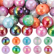 SUNNYCLUE Bubblegum Beads Acrylic Beads Bulk 16mm Large Round Opaque Colorful AB Color Craft Chunky 
