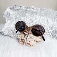 立體蝴蝶雕花橢圓 墨鏡框 古蕫 眼鏡額縁 サングラス/sunglasses