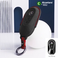 Alcantara Suede Car Key Case Cover Shell For Mercedes Benz C S Class W223 W206 S260L GLC300L GLC260L