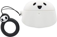 MC Fashion for AirPods Pro/Pro 2 Case, Cute Ghost Silicone Shockproof Cover with Skull Lanyard & Rin