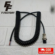 Alinco Extramic Extra Mic Rig Spiral Cable Icom/ 8 pin CB Connector. DR 135 Icom IC-25 Etc.