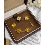 [4-leaf clover BRACELET] titanium luxury gold version