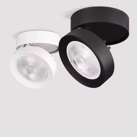 Dimmable surface mounted adjustable angle foldable led downlight living room ceiling lamp7w/10w/12w/