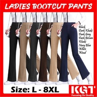 KGT Slack Seluar Slack Tebal 230 GSM Scuba Bootcut Plus Size 2XL-8XL Perempuan Ladies Bootcuts Pants