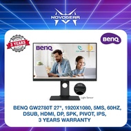 BENQ GW2780T MONITOR-  27", 1920X1080, 5MS, 60HZ, DSUB, HDMI, DP, SPK, PIVOT, IPS,  3 YEARS WARRANTY