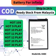 Bateri For infinix HOT 9 Play / 10 play / 11 play /12 Play / 20 Play / 30 Play Battery BL-58BX