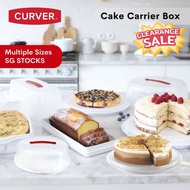 CURVER Round Cake Carrier Box Logcake Rectangle Long Cake Box Party Cupcakes Carrier with handle Reu
