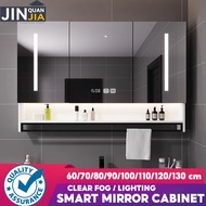 JINQUANJIA Bathroom Vanity Cabinet Smart Mirror Cabinet Waterproof Solidwood Toilet Mirror Storage Cabinet
