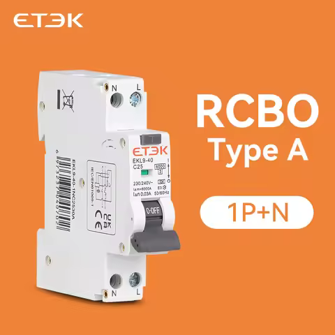 ETEC RCBO Type A Residual Automatic Circuit Breaker 6KA 1P+N 2P DPN With Over Current Leakage Protec