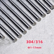 304/316 Stainless Steel Rod Φ1-17mm Solid Steel Rod Light Round Rod Black Rod Straight Round Bar Rou