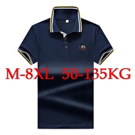 Large Size Short Sleeved T Shirt M-8XL for Men's Business Casual Polo Shirt