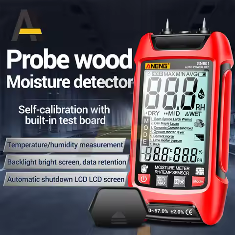 Digital Wood Moisture Meter ANENG GN601 Multiscene Measure 0~99.9% Display Timber Hygrometer Wood Hu