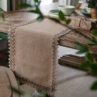 Natural jute woven table runner 6 seater 8 seater dust-proof coffee table cloth for dining table fes