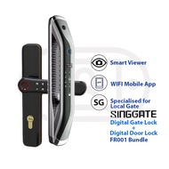 SINGGATE 【FR001 + FM021】 Door Viewer Digital Door Lock + Digital Gate Lock Bundle Set