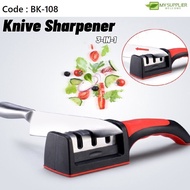 BK-108 3-Stages Knife Sharpener Alat Pengasah Pisau Kitchen Easy Polish Knife Stone L21*W4.5*H5cm