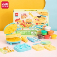 Deli Stationery 67802 Color Mud Burger Maker Set Clay Toy Mold diy Clay Plasticine Color Mud 6 Cups