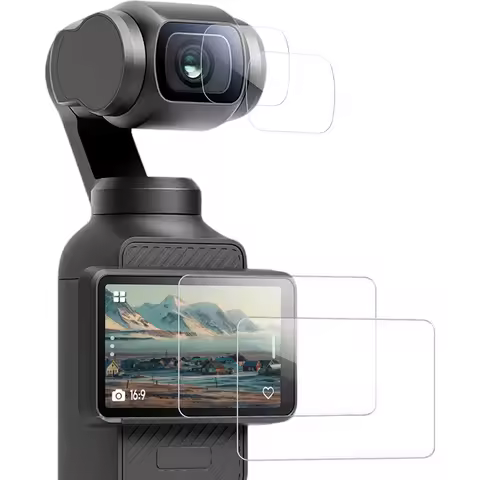 4in1 2.5D 9H Tempered Glass Screen Protector Camera Lens Film for DJI Osmo Pocket 3 2 /Pocket 1