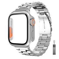 สายเหล็กสแตนเลสสำหรับสายคาด Apple Watch 45มม. 41มม. 40มม. 44มม. สร้อยข้อมือโลหะ Correa I Watch 7 6 5 SE 8เคสเปลี่ยนเป็น Ultra
