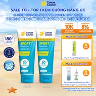 Combo 2 kem chống nắng dùng khi chơi thể thao Cancer Council Sport Sunscreen Dry Touch & Sweat Resis