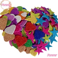 FOREVER Crafts Foam Glitter DIY Wedding Decoration Stickers Star Birthday Heart Shapes Mixed Size Co