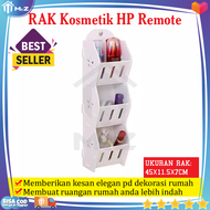Rak Susun Serbaguna Kayu Rak Kosmetik HP Remote - Putih - Rak Dinding Tempel - Rak Kosmetik Dinding 