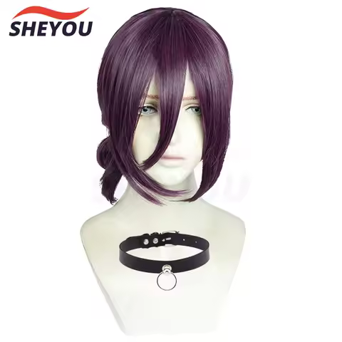 Reze Cosplay Wig Anime Cosplay Purple Brown Ponytail Hair Pelucas Halloween Carnival Party Role Play