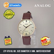 Original Stardard Women Ladies LTP-VT01GL-9B LTPVT01GL-9B Analog Watch White Gold Brown Leather Band
