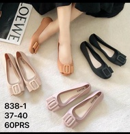 Flatshoes Jelly Balance motif gesper/ Flatshoes jelly wanita gaya korea style