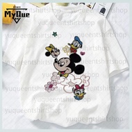 COD【My Que】Mickey Minnie Donald Duck T-Shirt | Cute Cartoon Print | Oversized Short Sleeve Unisex Su