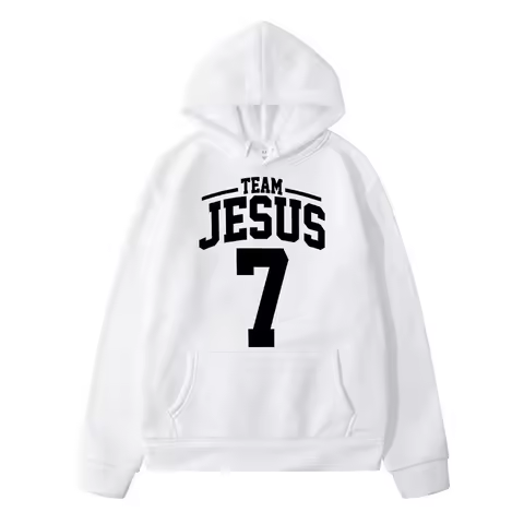 Team Jesus 7 Faith-based Autumn and Winter Comfortable and Warm Men's Sportswear Hoodie Y2k Streetwe