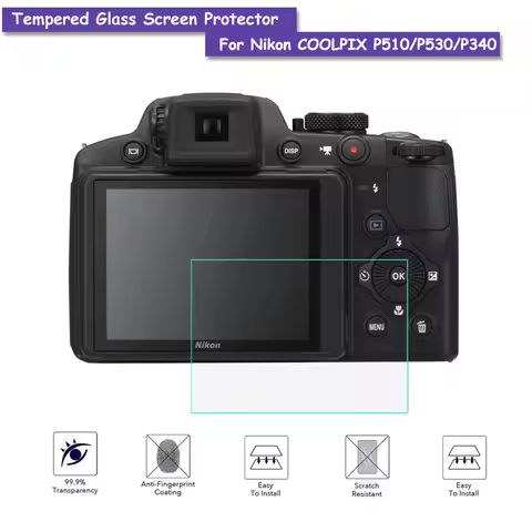 9H Tempered Glass LCD Screen Protector Real Glass Shield Film For Nikon COOLPIX P510/P530/P340 Camer