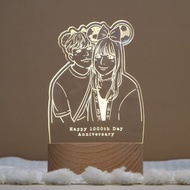 【客製化 似顏繪】LED 發光燈座 小夜燈 I 圓形底座