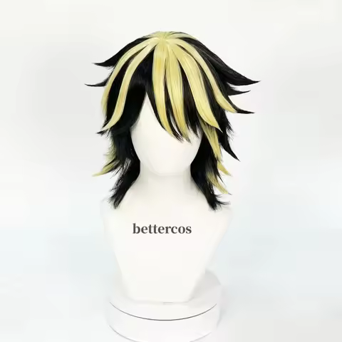 xiaoxiao Hanemiya Kazutora Cosplay Wig Anime Tokio Manji Gang Short Black Golden Hair Wigs + Earring