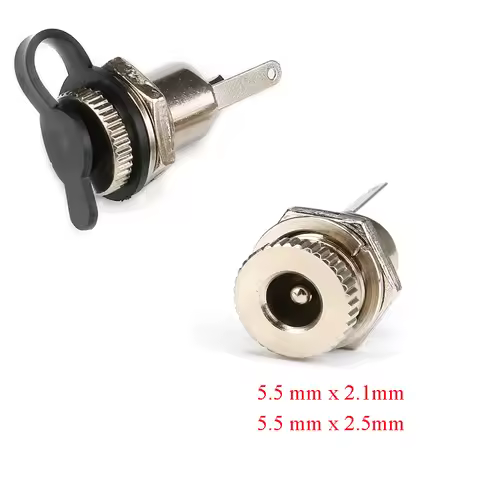 5PCS/LOT DC099 5.5*2.1 5.5*2.5 DC Power male plug Metal Jack Socket Female Panel Mount Connector DC-