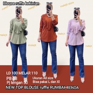 Trend-blouse ruffle korean Tassel model+Women's T-Shirt Long Sleeve Lace